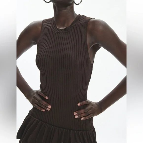 Urban Outfitters Kimchi Blue Katrina Drop Waist Sweater Mini Dress Minimalist - Picture 3 of 11